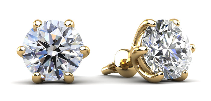 Hex Studs - Yellow Gold