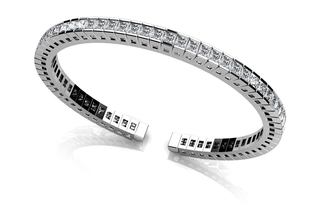 Lyra Diamond Bangle - White Gold