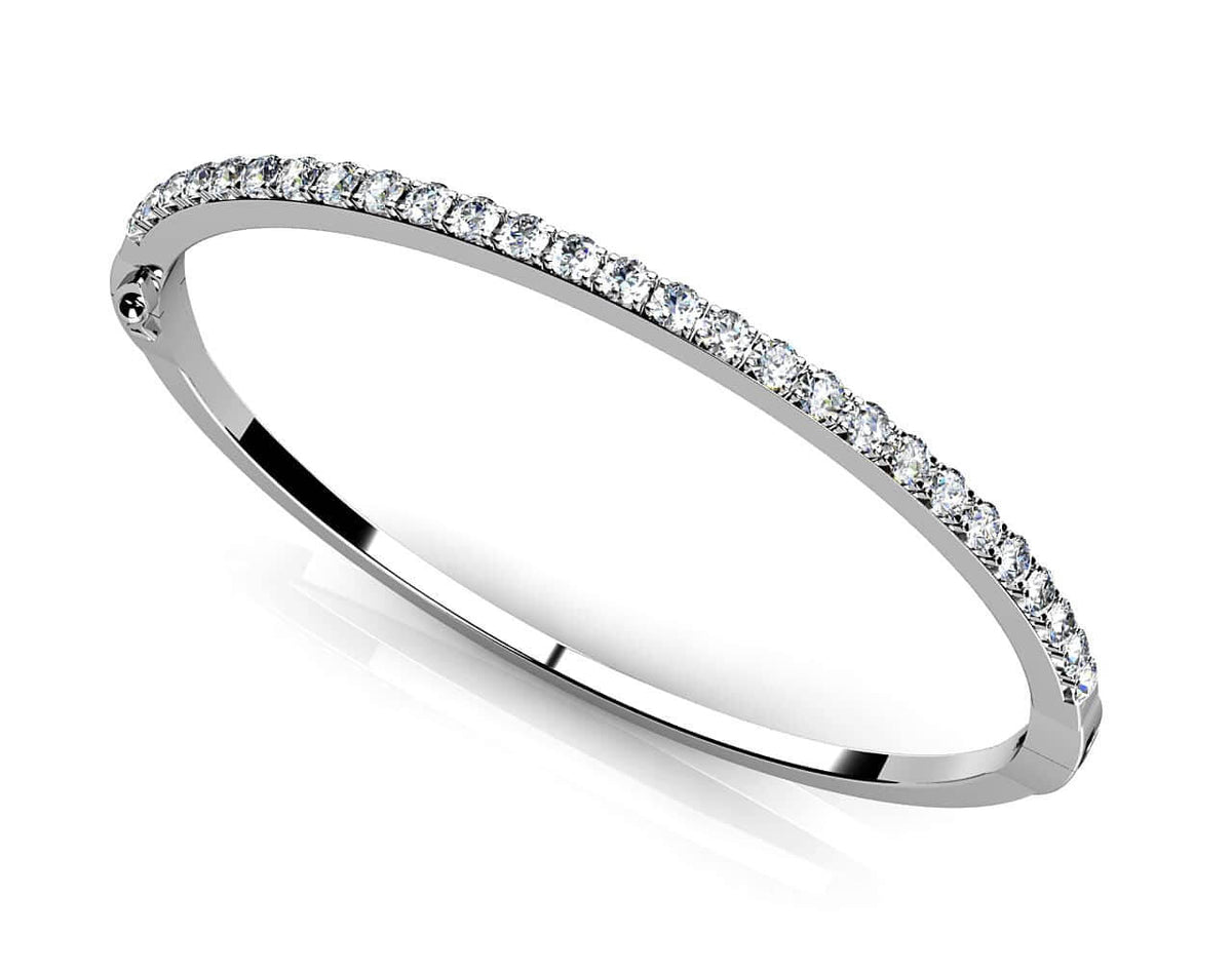 Aria Diamond Bangle - White Gold