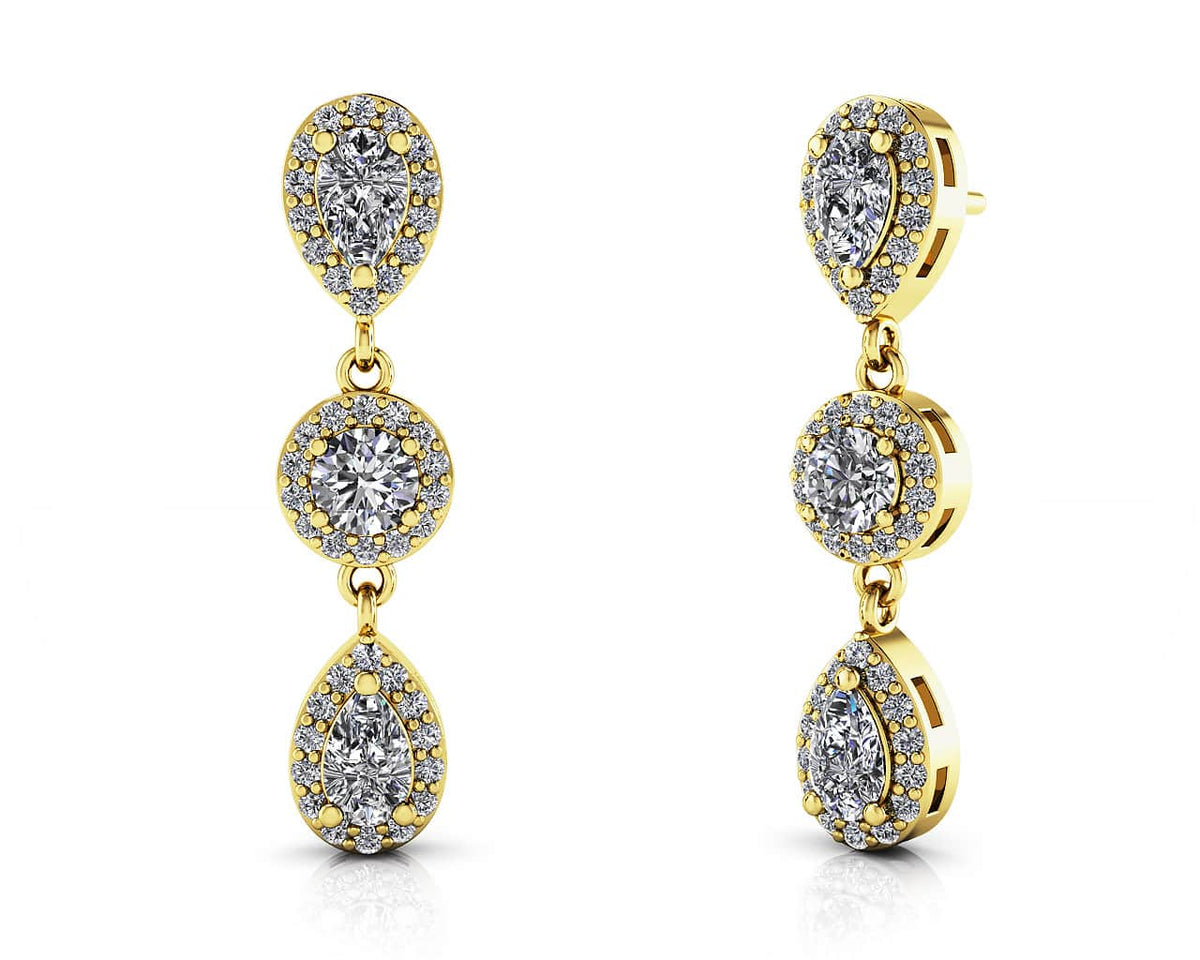 Dahlia Diamond Earrings - Yellow Gold