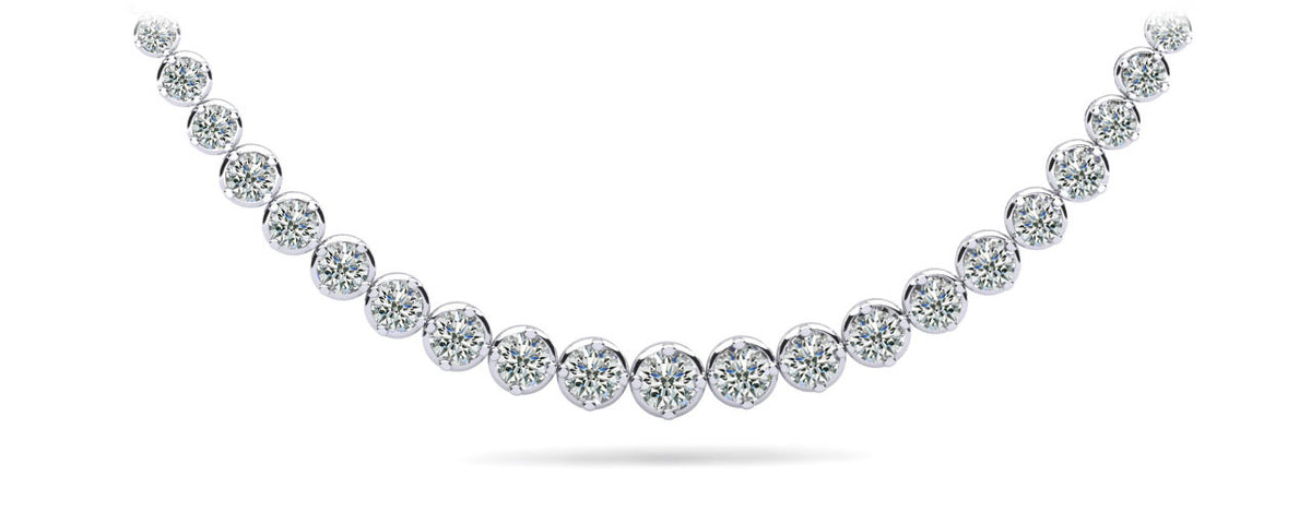 Luna Diamond Necklace - White Gold