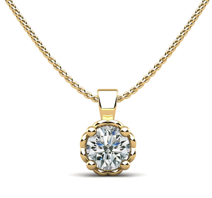 Birdie Solitaire Pendant - Yellow Gold