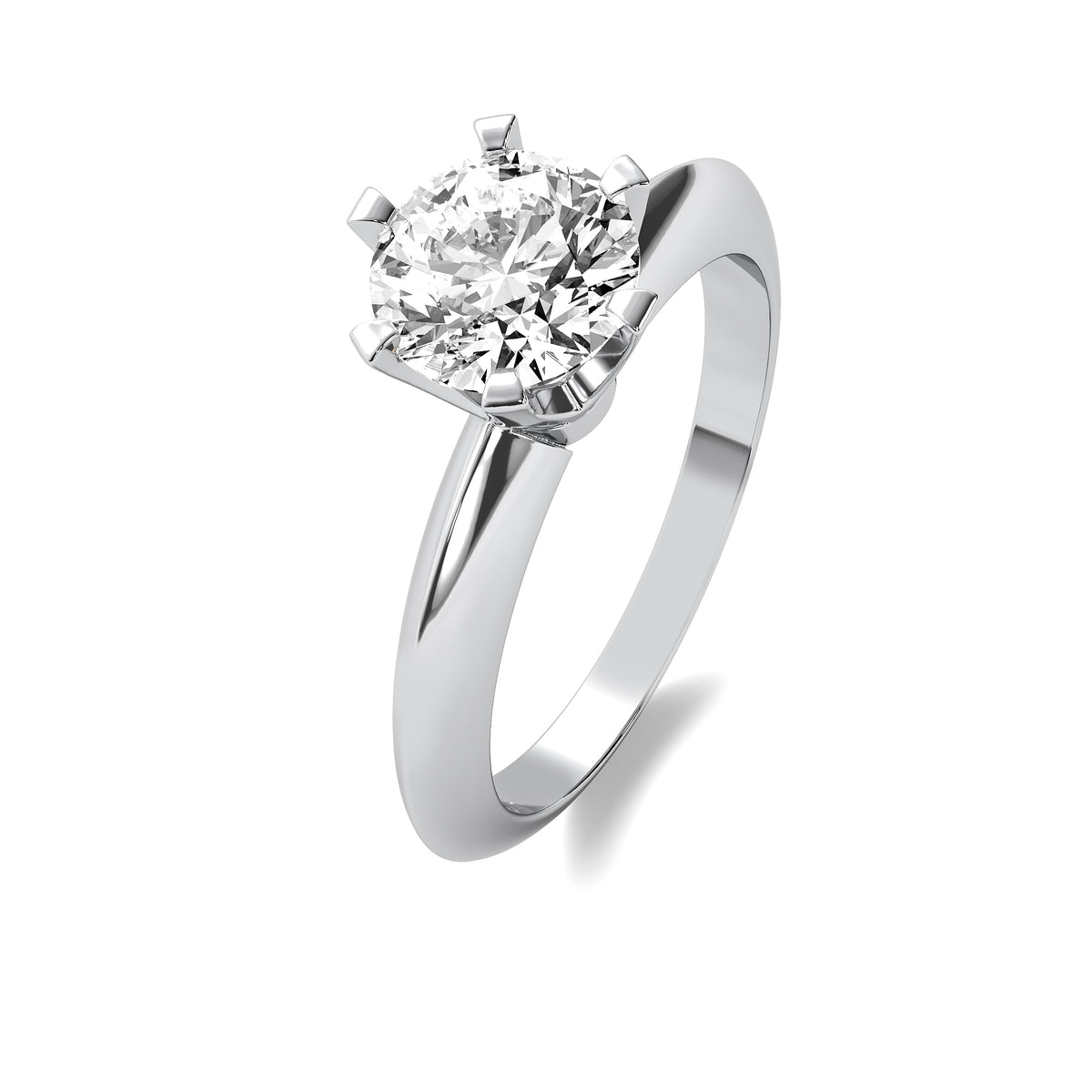 Classic Round Solitaire Diamond Ring - Six Prong
