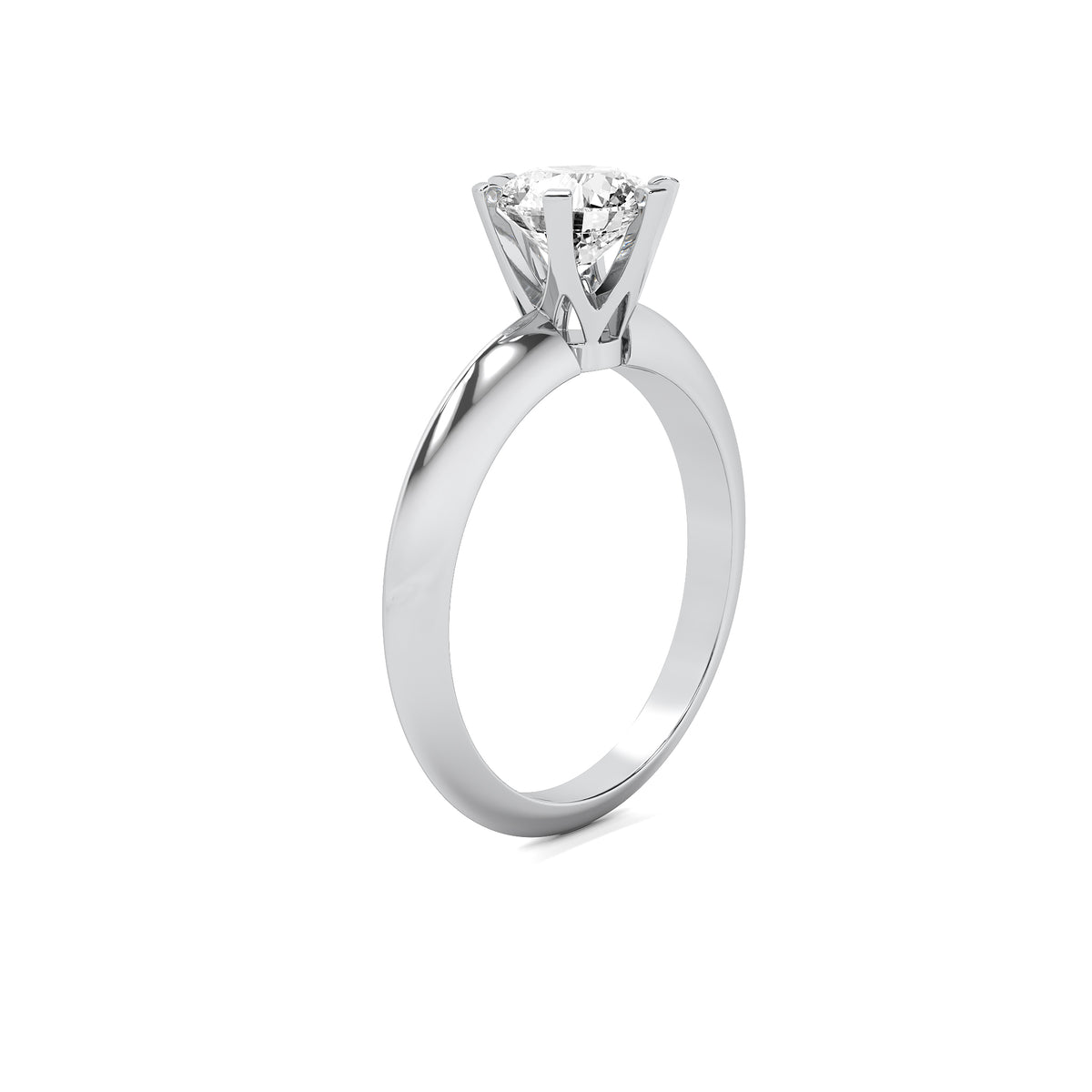 Classic Round Solitaire Diamond Ring - Six Prong