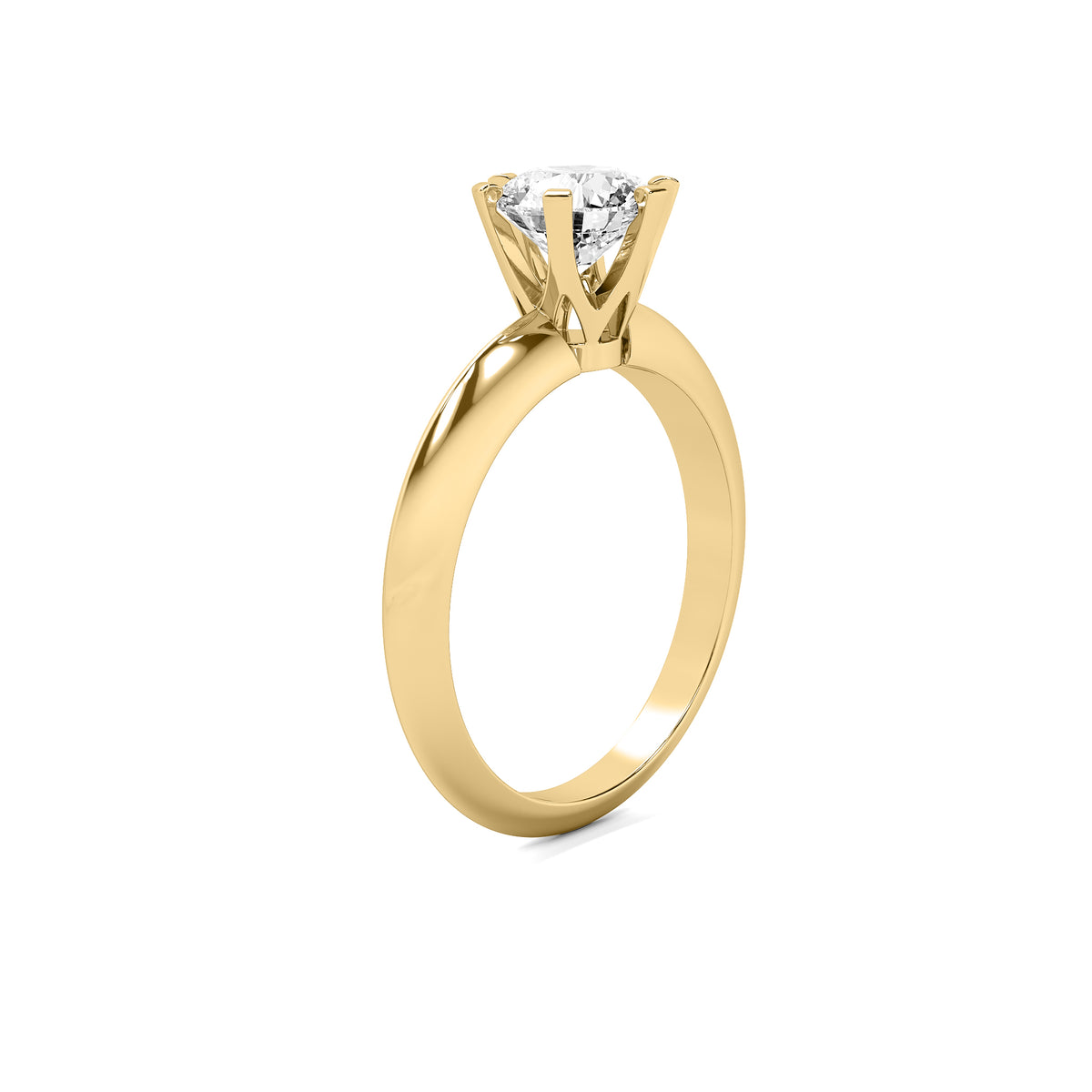 Classic Round Solitaire Diamond Ring - Six Prong