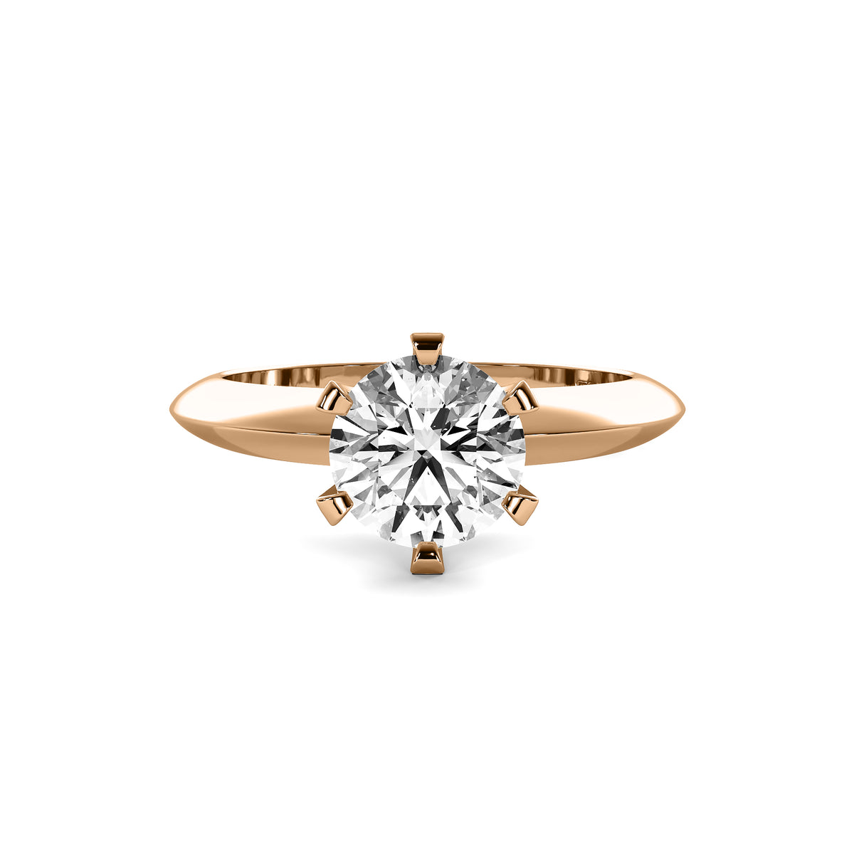 Classic Round Solitaire Diamond Ring - Six Prong
