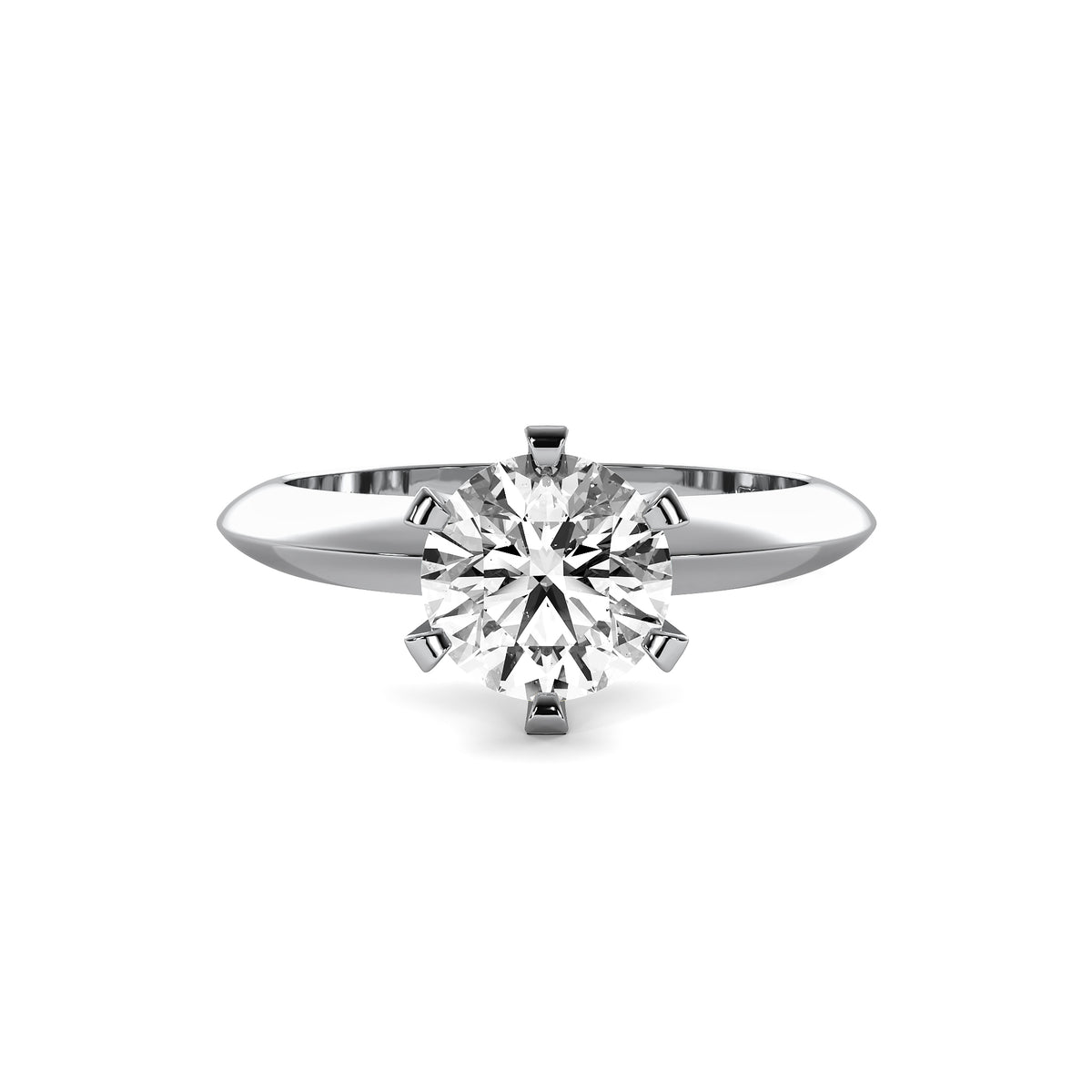 Classic Round Solitaire Diamond Ring - Six Prong