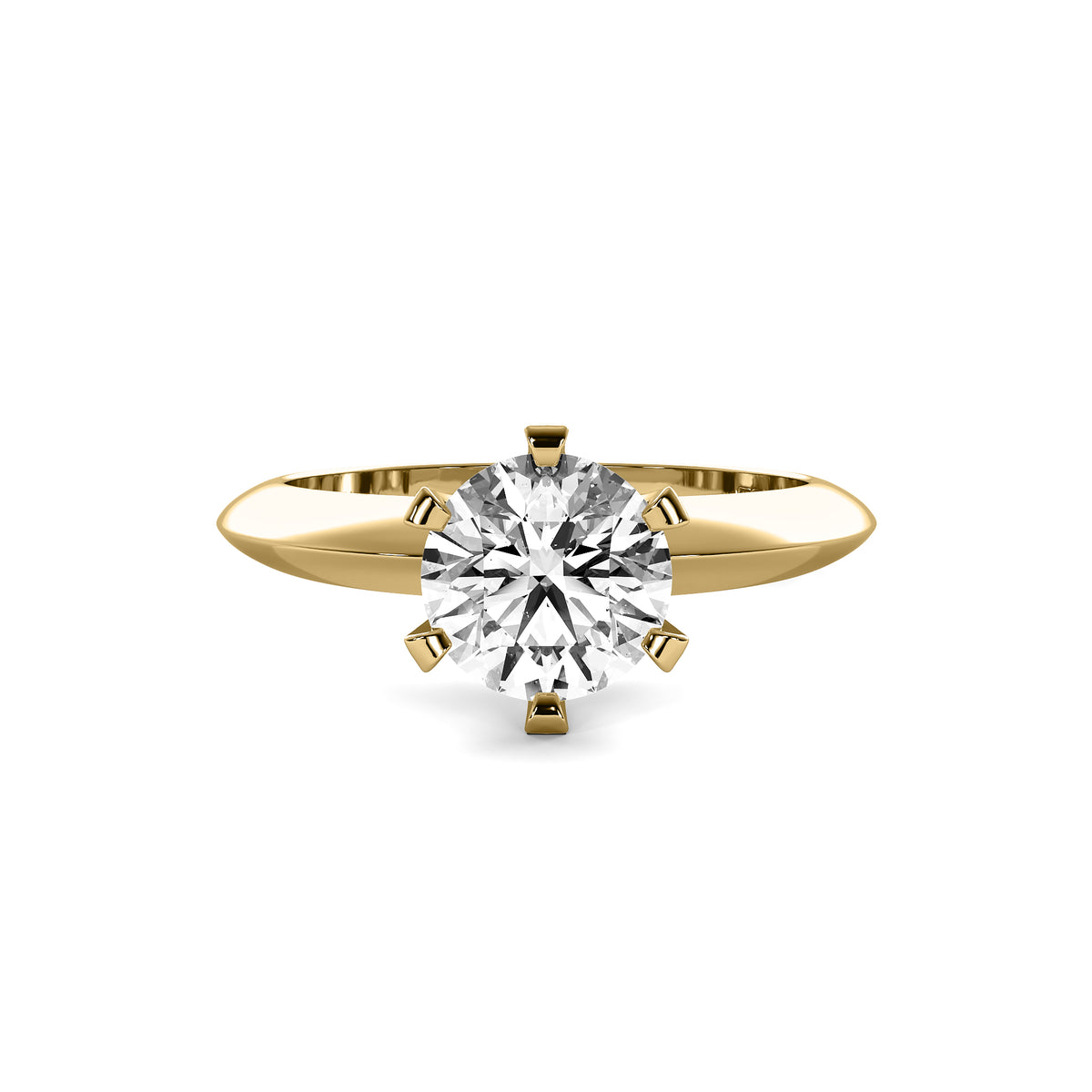 Classic Round Solitaire Diamond Ring - Six Prong