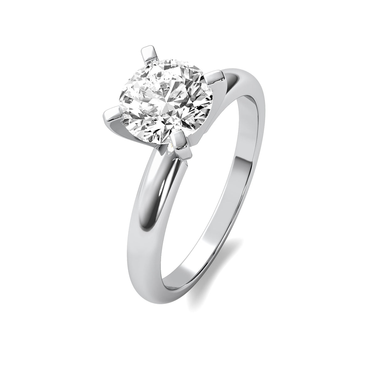 Classic Round Solitaire Diamond Ring - Four Prong
