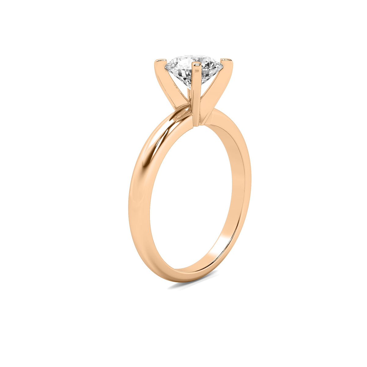 Classic Round Solitaire Diamond Ring - Four Prong