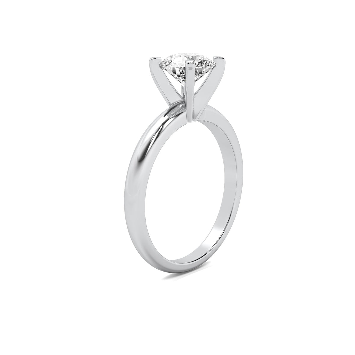 Classic Round Solitaire Diamond Ring - Four Prong