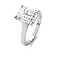 Cathedral Emerald Solitaire Diamond Ring