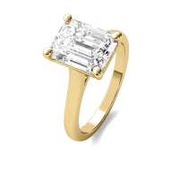 Cathedral Emerald Solitaire Diamond Ring