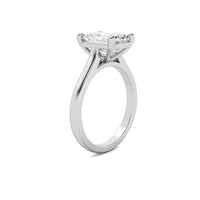 Cathedral Emerald Solitaire Diamond Ring