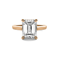 Cathedral Emerald Solitaire Diamond Ring