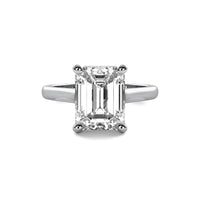 Cathedral Emerald Solitaire Diamond Ring