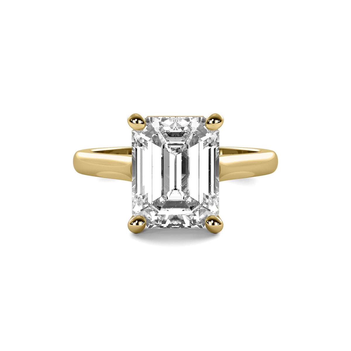 Cathedral Emerald Solitaire Diamond Ring