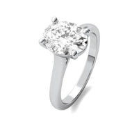 Cathedral Oval Solitaire Diamond Ring