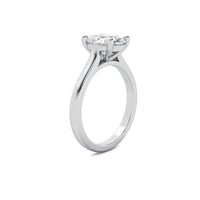 Cathedral Oval Solitaire Diamond Ring