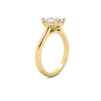 Cathedral Oval Solitaire Diamond Ring