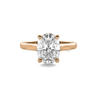 Cathedral Oval Solitaire Diamond Ring