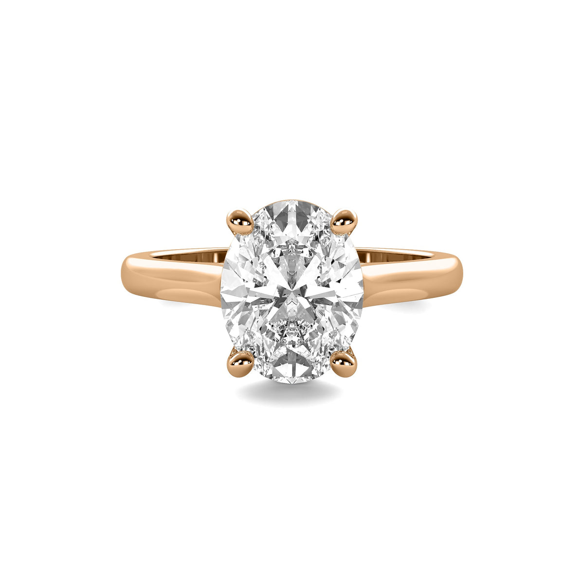 Cathedral Oval Solitaire Diamond Ring