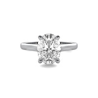 Cathedral Oval Solitaire Diamond Ring