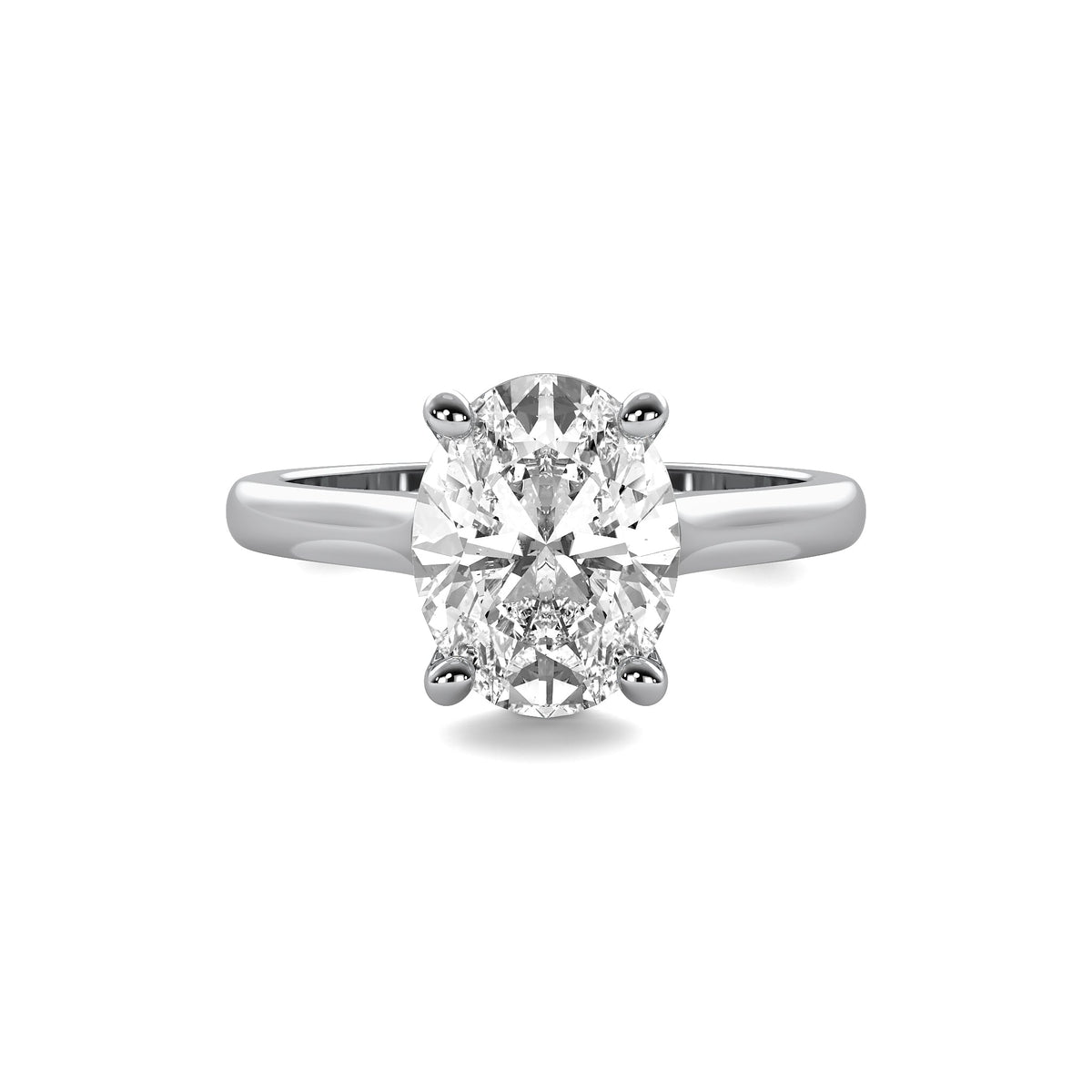Cathedral Oval Solitaire Diamond Ring