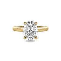 Cathedral Oval Solitaire Diamond Ring