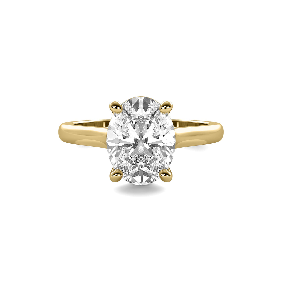 Cathedral Oval Solitaire Diamond Ring