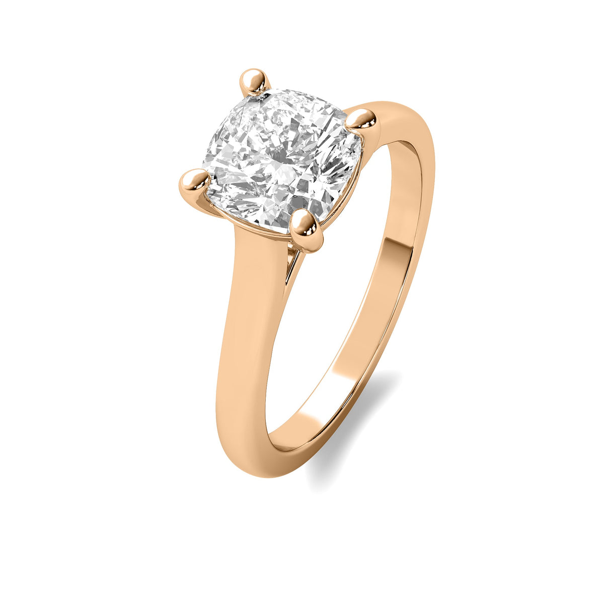 Cathedral Cushion Solitaire Diamond Ring