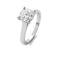 Cathedral Cushion Solitaire Diamond Ring