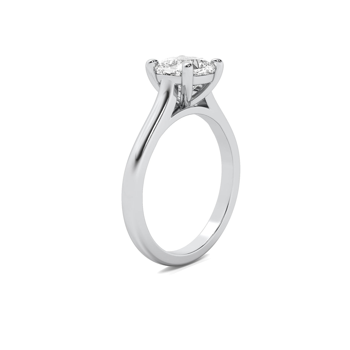Cathedral Cushion Solitaire Diamond Ring