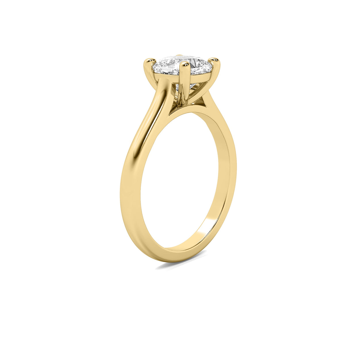 Cathedral Cushion Solitaire Diamond Ring
