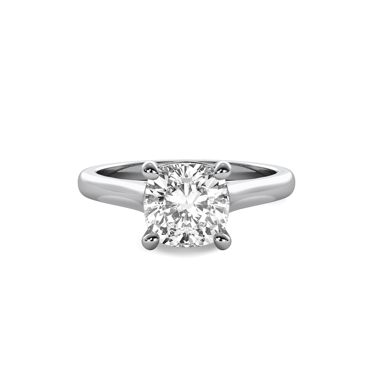 Cathedral Cushion Solitaire Diamond Ring