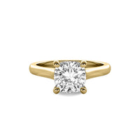 Cathedral Cushion Solitaire Diamond Ring