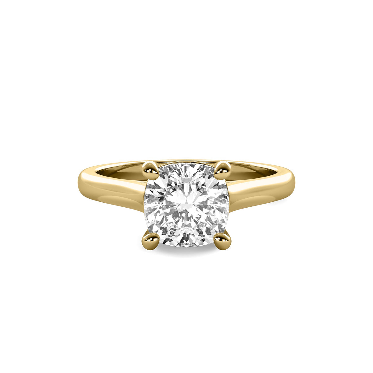 Cathedral Cushion Solitaire Diamond Ring