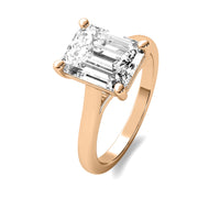 Modern Cathedral Emerald Solitaire Diamond Ring