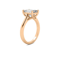 Modern Cathedral Emerald Solitaire Diamond Ring