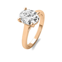 Modern Cathedral Oval Solitaire Diamond Ring