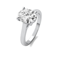 Modern Cathedral Oval Solitaire Diamond Ring