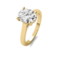 Modern Cathedral Oval Solitaire Diamond Ring