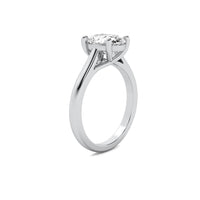 Modern Cathedral Oval Solitaire Diamond Ring
