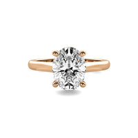 Modern Cathedral Oval Solitaire Diamond Ring