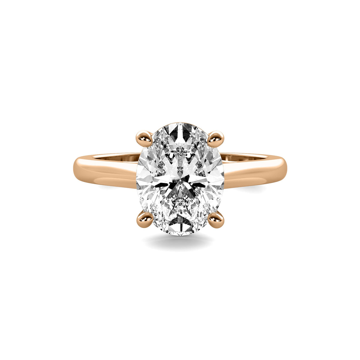 Modern Cathedral Oval Solitaire Diamond Ring