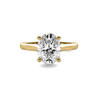 Modern Cathedral Oval Solitaire Diamond Ring