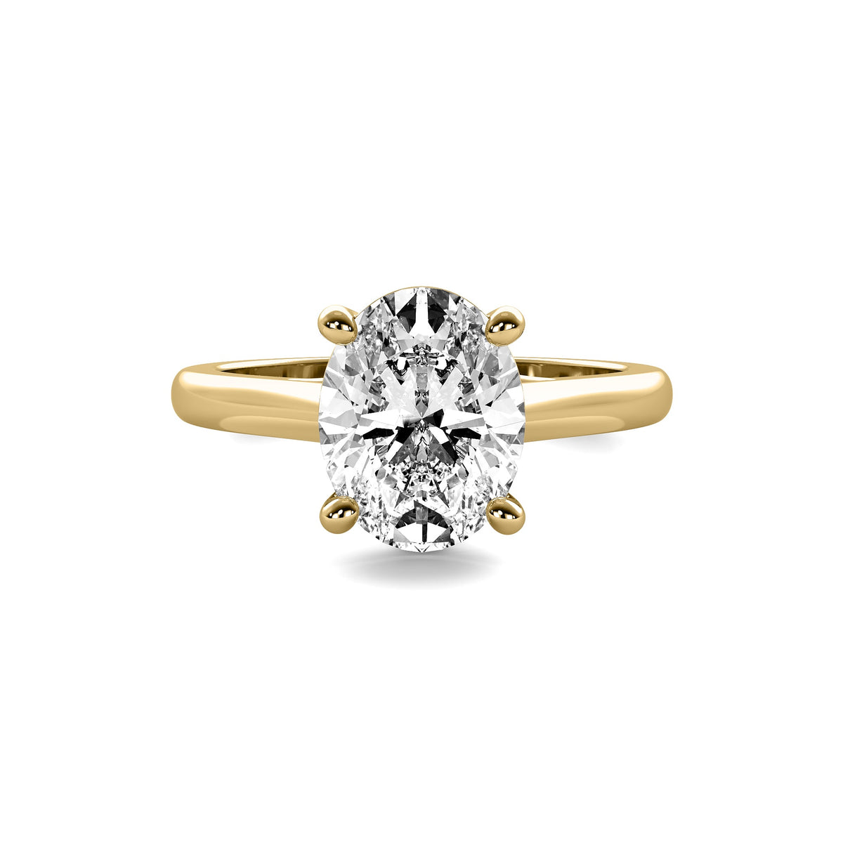 Modern Cathedral Oval Solitaire Diamond Ring