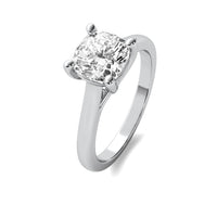 Modern Cushion Solitaire Diamond Ring