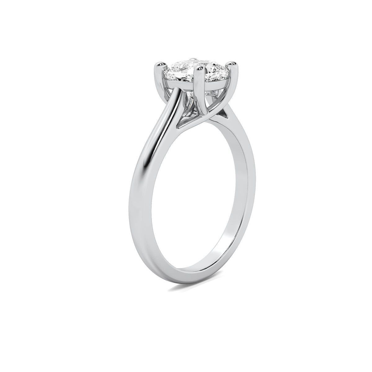 Modern Cushion Solitaire Diamond Ring