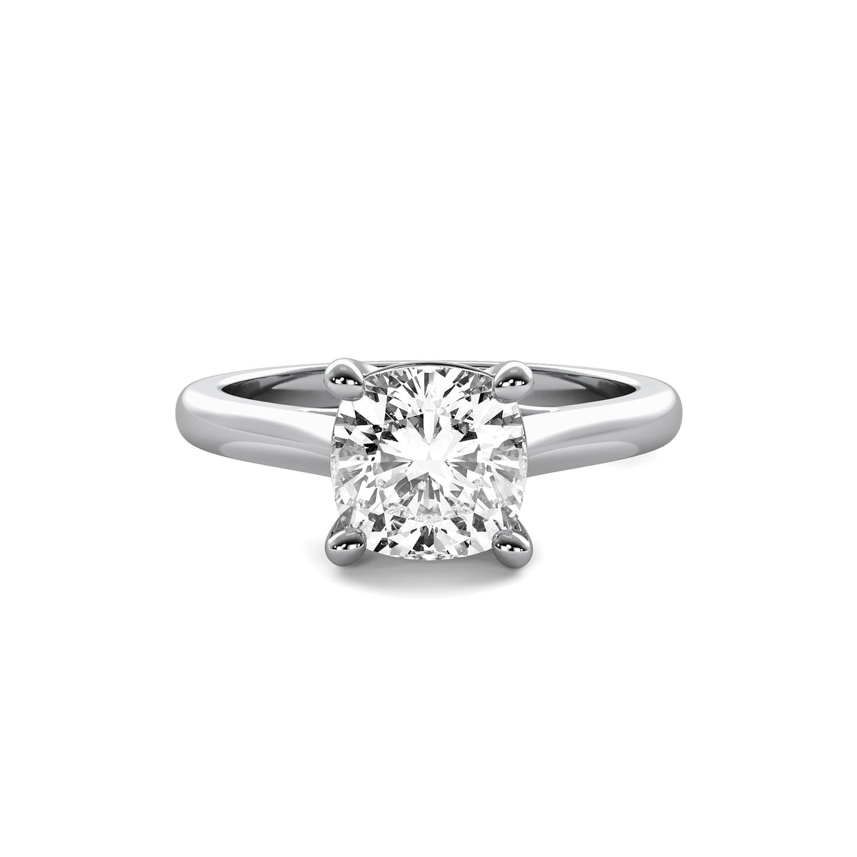 Modern Cushion Solitaire Diamond Ring